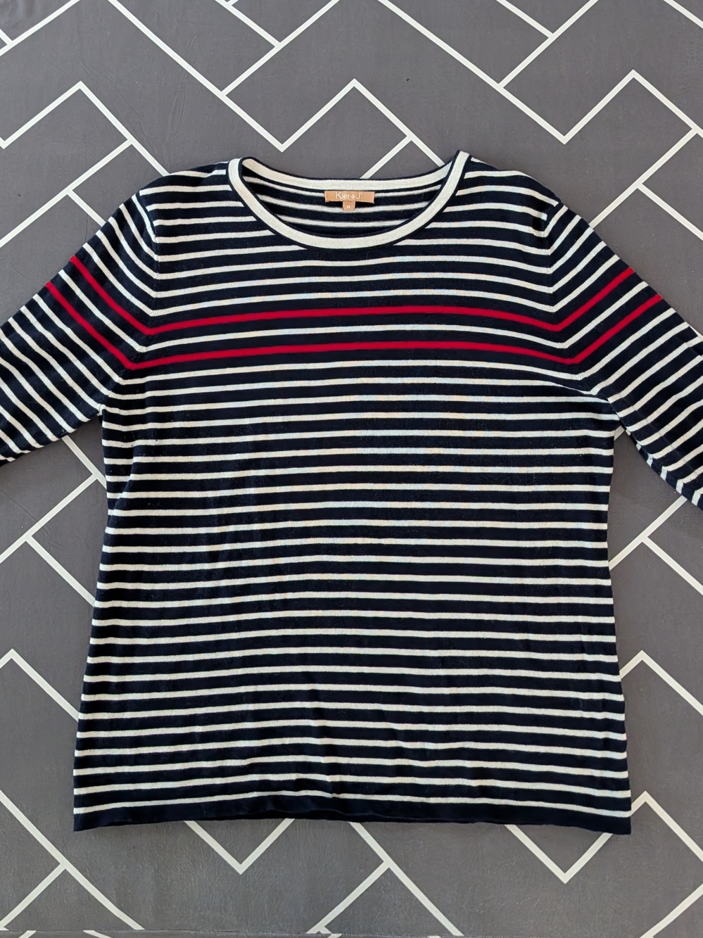 Women's KIER + J2 Crew neck Striped Sweater